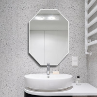 Зеркало восьмиугольное в белой раме Вайт Спаркл