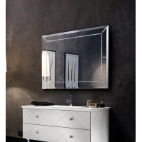 Прямоугольное зеркало с гравировкой и фацетом AF003