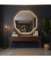 Геометрическое восьмиугольное зеркало с LED подсветкой Октагон