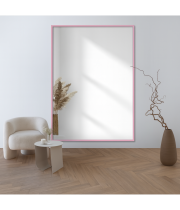 Зеркало большое настенное и напольное в полный рост в розовой раме М012