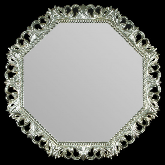 Восьмиугольное красивое зеркало в багете «Нанси» 