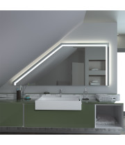 Зеркало с подсветкой асимметричной формы для скошенных наклонных потолков  ASM009