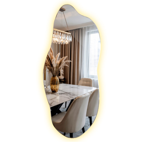 Фигурное бесформенное зеркало с внутренней парящей LED-подсветкой ASM018