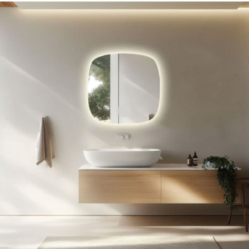 Зеркало неправильной квадратной формы с плавно скруглёнными углами Форма 003