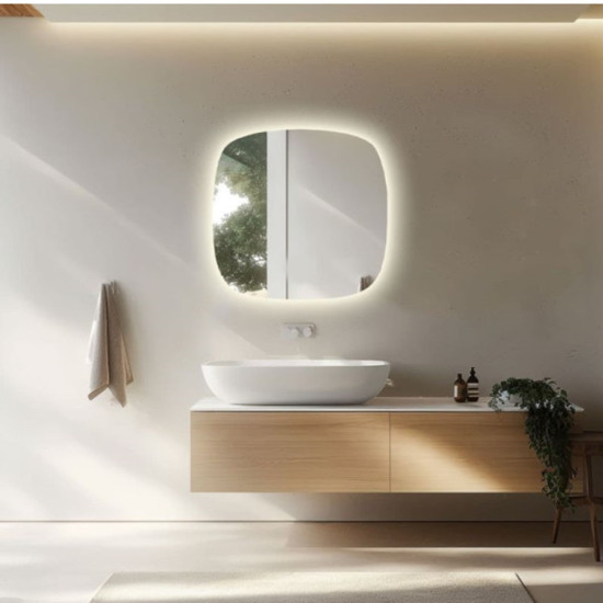 Зеркало неправильной квадратной формы с плавно скруглёнными углами Форма 003