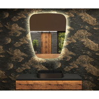 Зеркало в форме трапеции с закругленными углами с задней парящей подcветкой K136