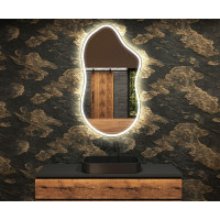 Зеркало неправильной формы с фронтальной и задней эмбилайт подсветкой K143