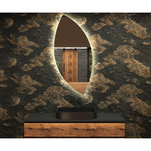 Зеркало в форме листа с задней фоновой подсветкой К133