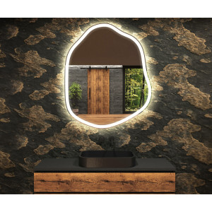 Зеркало неправильной формы с фронтальной и задней фоновой LED подсветкой K161