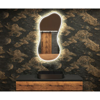 Зеркало нестандартной формы с фронтальной и задней фоновой подсветкой Леннард-2