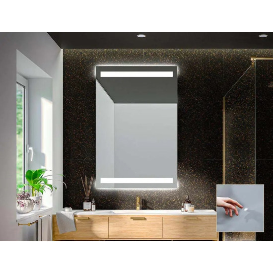 Зеркало с LED подсветкой по верхнему и нижнему краю AF012