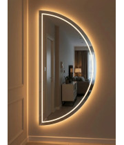 Полукруглое большое зеркало с фронтальной и задней фоновой подсветкой Долис