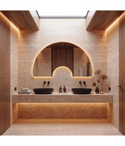 Настенное декоративное зеркало нестандартной формы с фоновой подсветкой E131