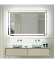 Зеркало с LED-подсветкой с закруглёнными углами Грейс 002