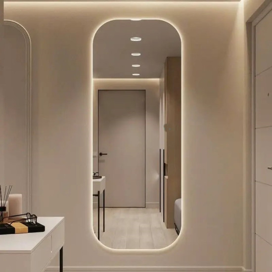 Зеркало большое напольное и настенное в полный рост с LED подсветкой Кристалл 004