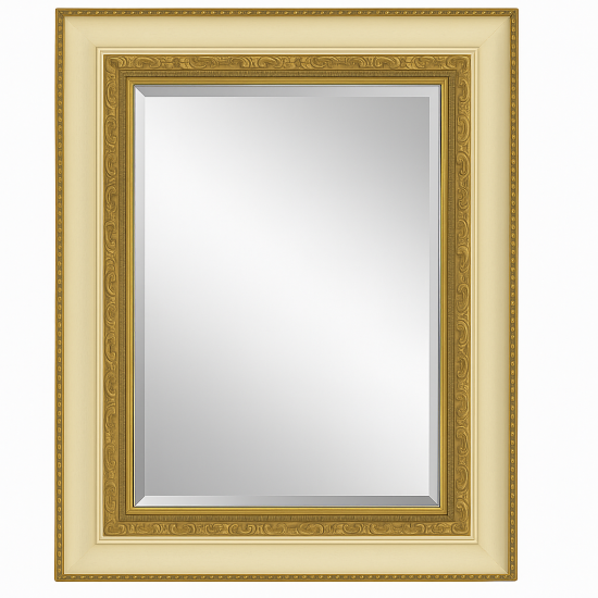 Зеркало с фацетом в классической деревянной позолоченной раме Маргарита 002