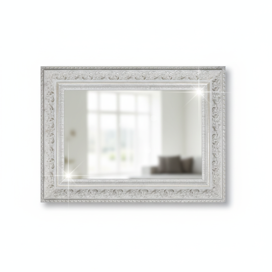 Зеркало с фацетом в пластиковой раме Леония Белое