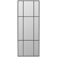 Напольное и настенное декоративное зеркало фальш-окно в чёрной раме Орнелла 4