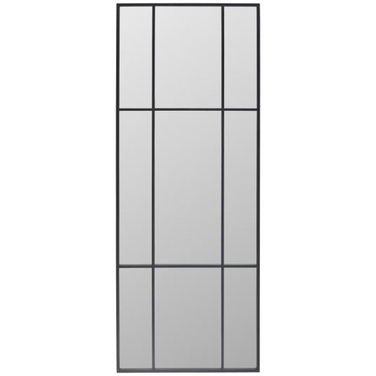 Напольное и настенное декоративное зеркало фальш-окно в чёрной раме Орнелла 4