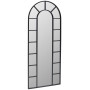 Напольное и  настенное зеркало в виде окна арочной формы в чёрной раме Орнелла 005