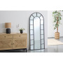 Напольное и  настенное зеркало в виде окна арочной формы в чёрной раме Орнелла 005