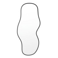 Настенное зеркало органической необычной формы в чёрной раме Орнелла 002