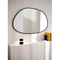 Овальное асимметричное зеркало в чёрной раме Римини 003