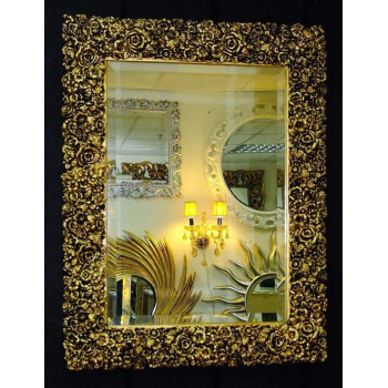 Зеркало настенное в багетной раме «Изабелла» Чернёное Золото