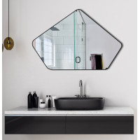 Зеркало в форме неправильного пятиугольника в чёрной раме Пентагон