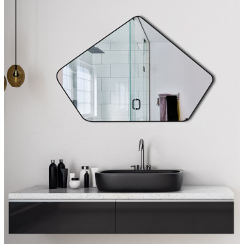 Зеркало в форме неправильного пятиугольника в чёрной раме Пентагон