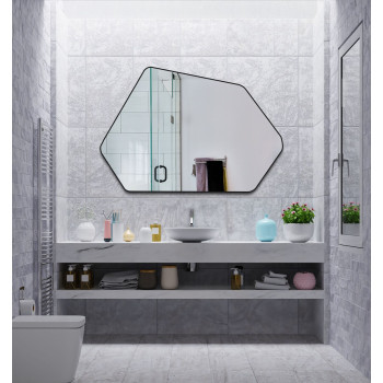 Настенное шестигранное зеркало в раме Фандэнго