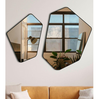 Зеркальная композиция из двух геометрических зеркал в раме Андриани