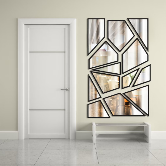 Композиция из зеркальных элементов в раме Коппер