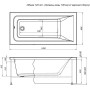 Акриловая ванна Aquanet Bright 145x70 (+ шторка Aquanet Alfa 4 NF6222-pivot)