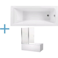 Акриловая ванна Aquanet Bright 165x70 (+ шторка Aquanet Alfa 4 NF6222-pivot)