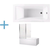 Акриловая ванна Aquanet Bright 145x70 (+ шторка Aquanet Alfa 4 NF6222-pivot)