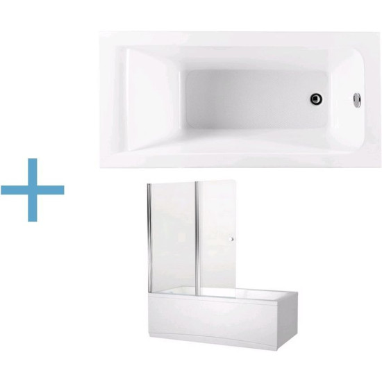 Акриловая ванна Aquanet Bright 145x70 (+ шторка Aquanet Alfa 4 NF6222-pivot)