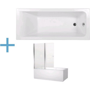Акриловая ванна Aquanet Bright 170x75 (+ шторка Aquanet Alfa 4 NF6222-pivot)